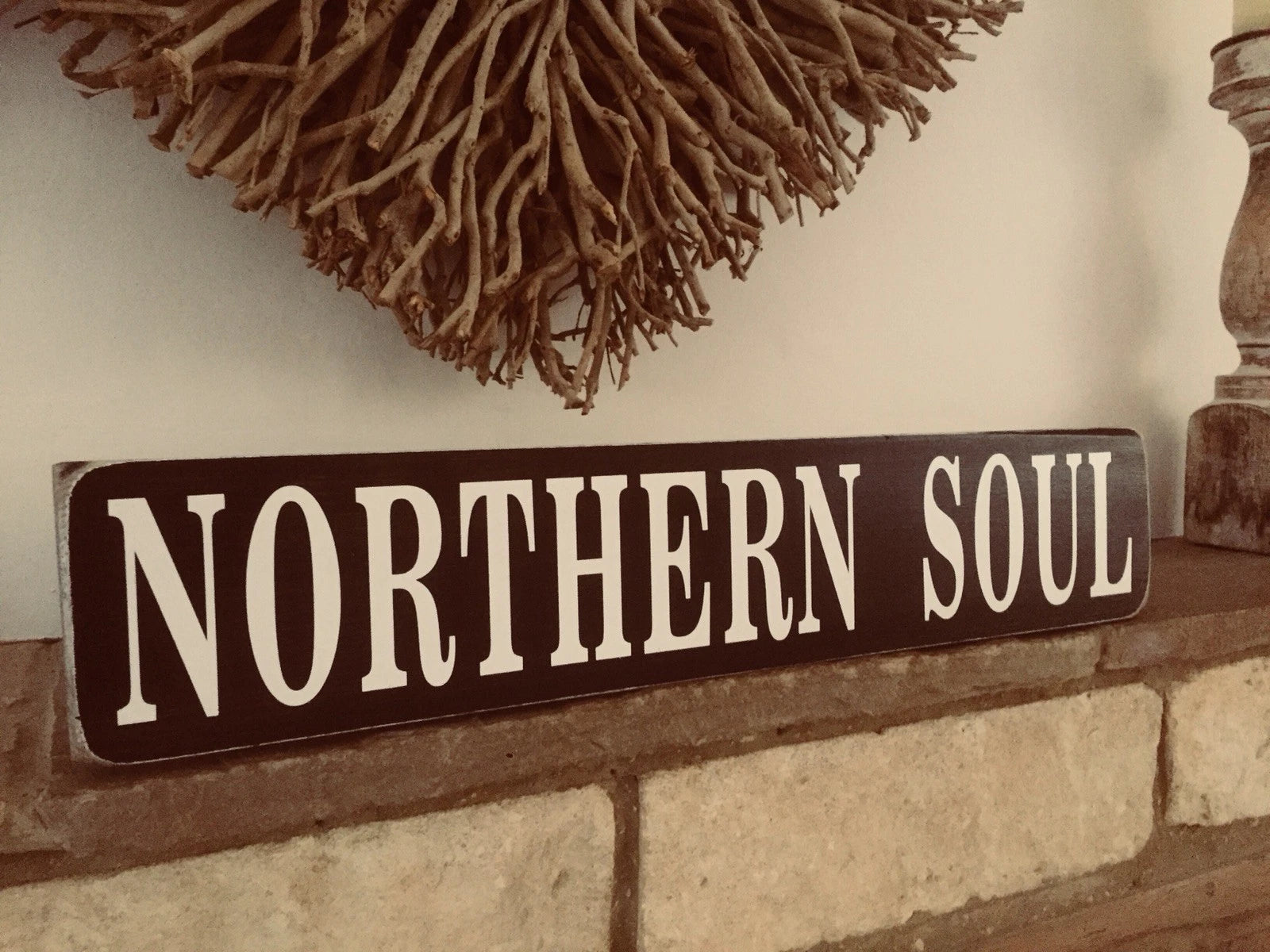 NORTHERN SOUL vintage wooden style handcrafted hand painted traditional sign
