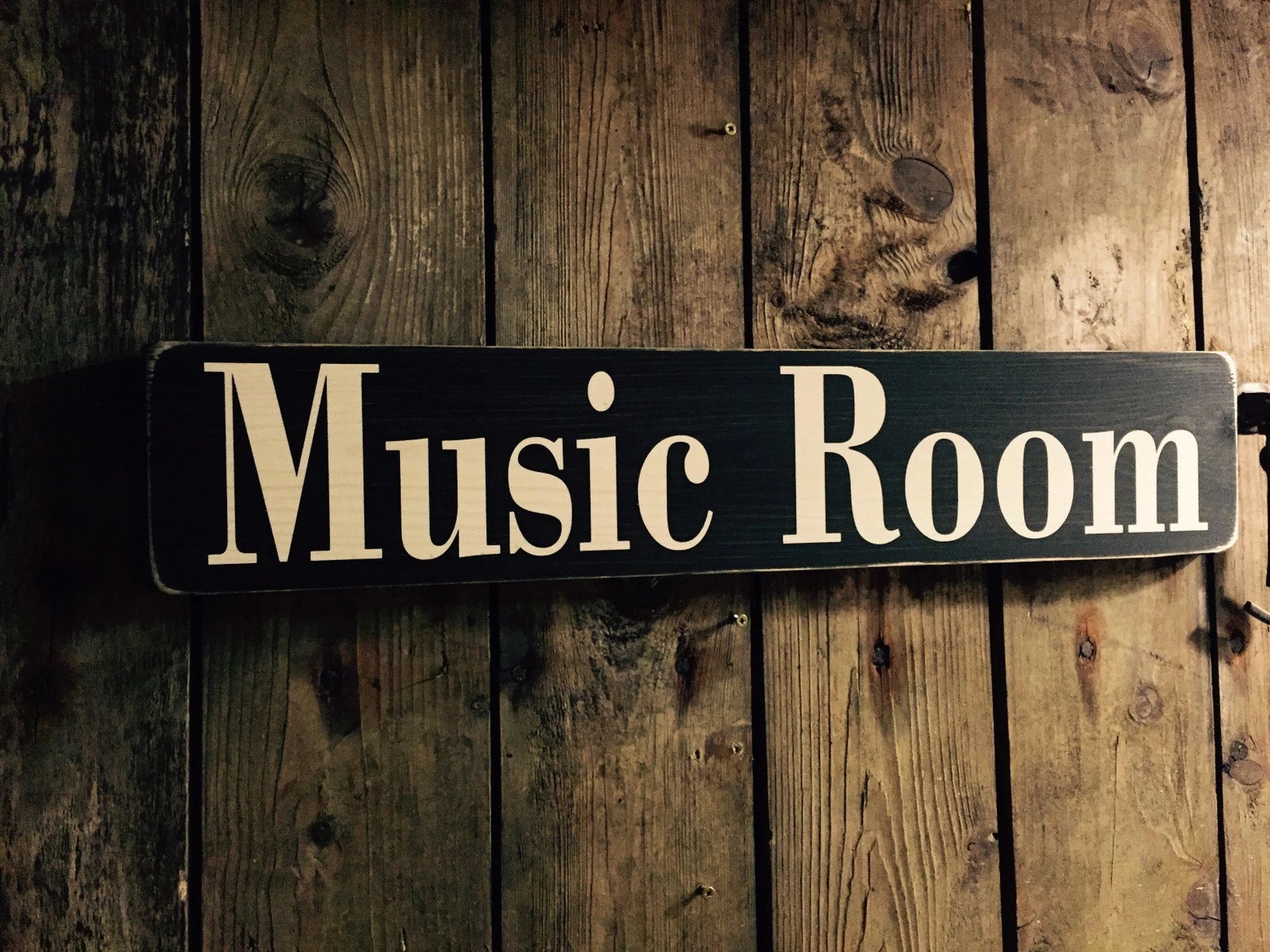 MUSIC ROOM  vintage wooden style handcrafted hand painted traditional sign