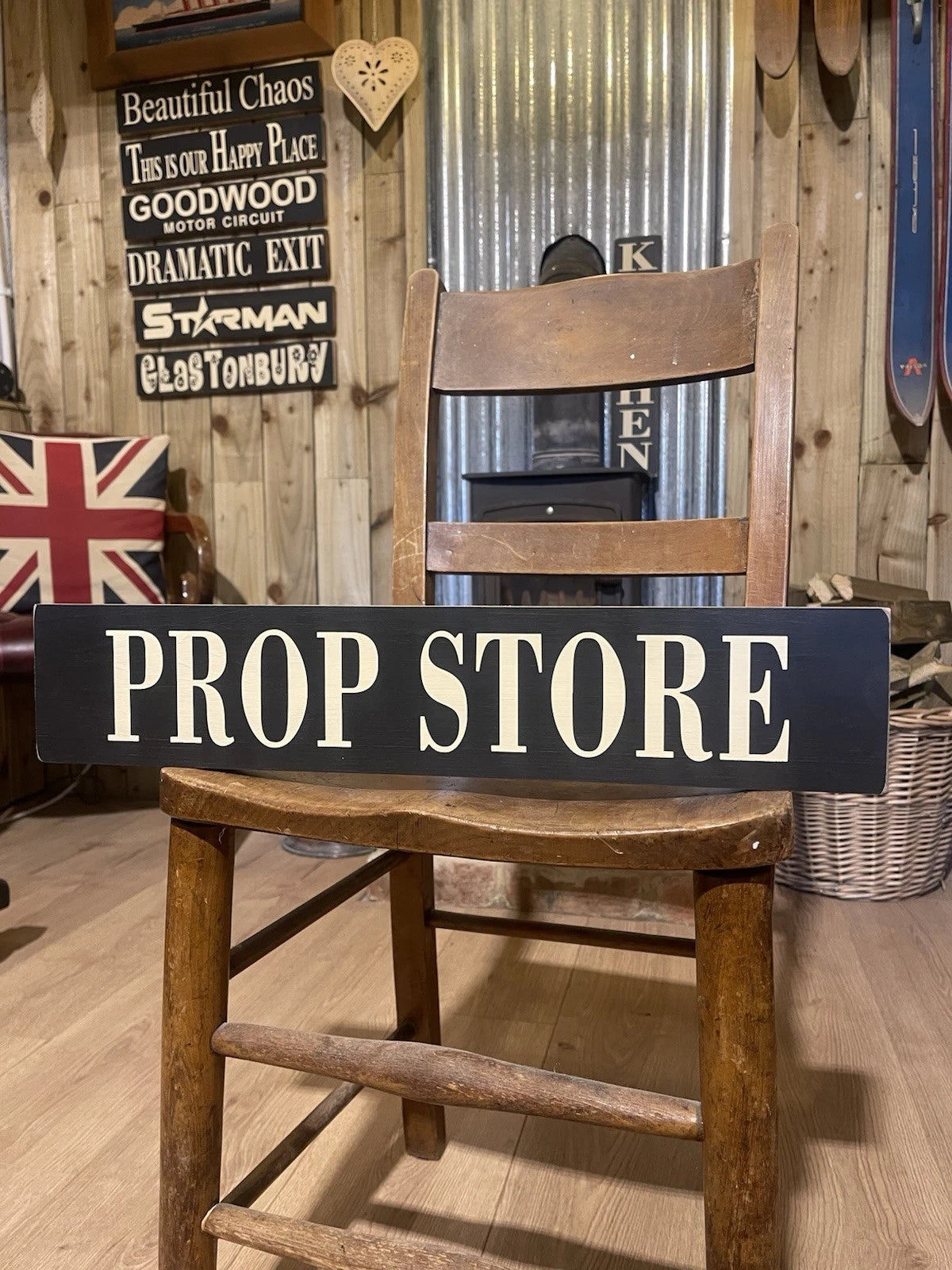 PROP STORE wooden vintage style theatre theme sign