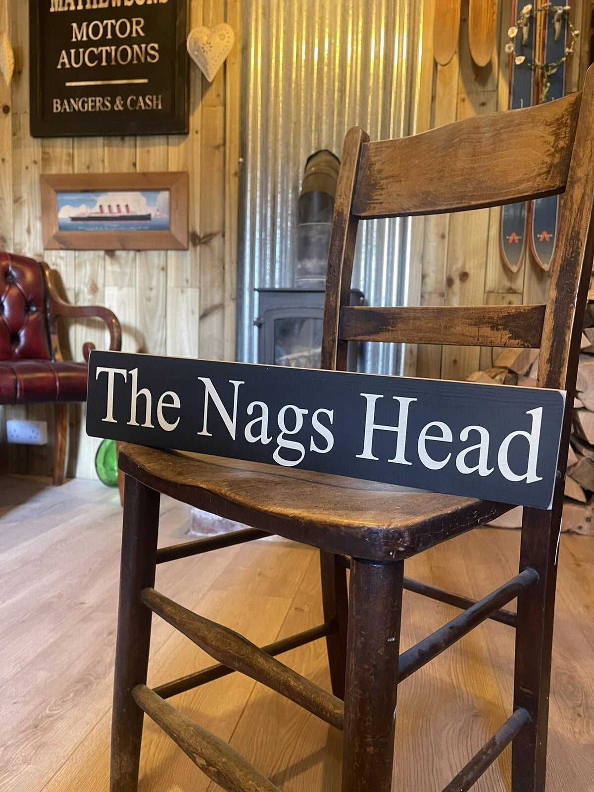 THE NAGS HEAD sign wooden vintage style pub man cave home