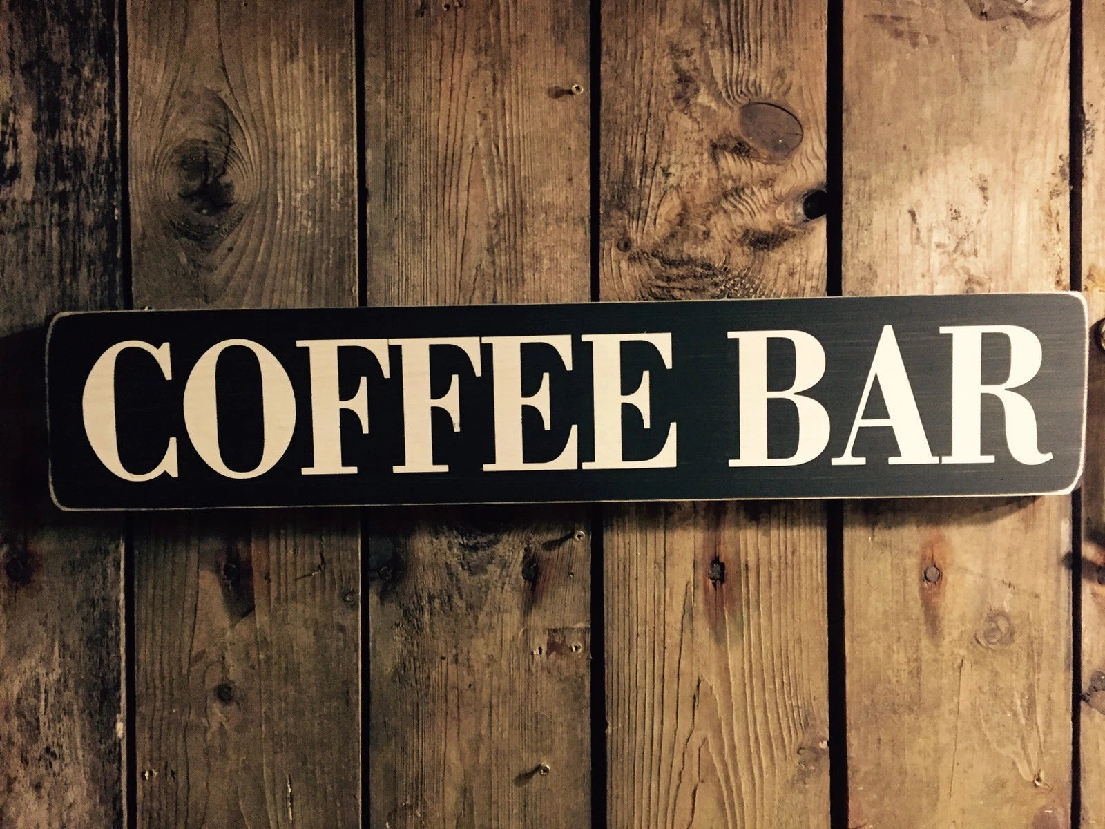 COFFEE BAR wooden vintage sign