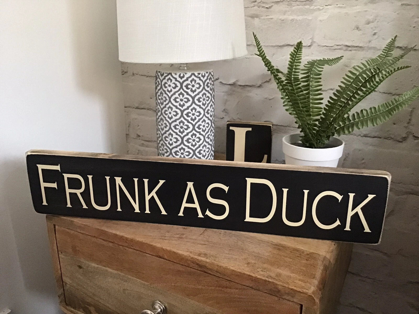 Frunk as Duck sign vintage wooden kitchen signs