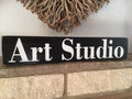 art studio sign wooden vintage style room signs