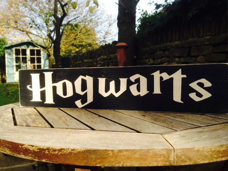 HOGWARTS vintage style wooden handcrafted traditional sign