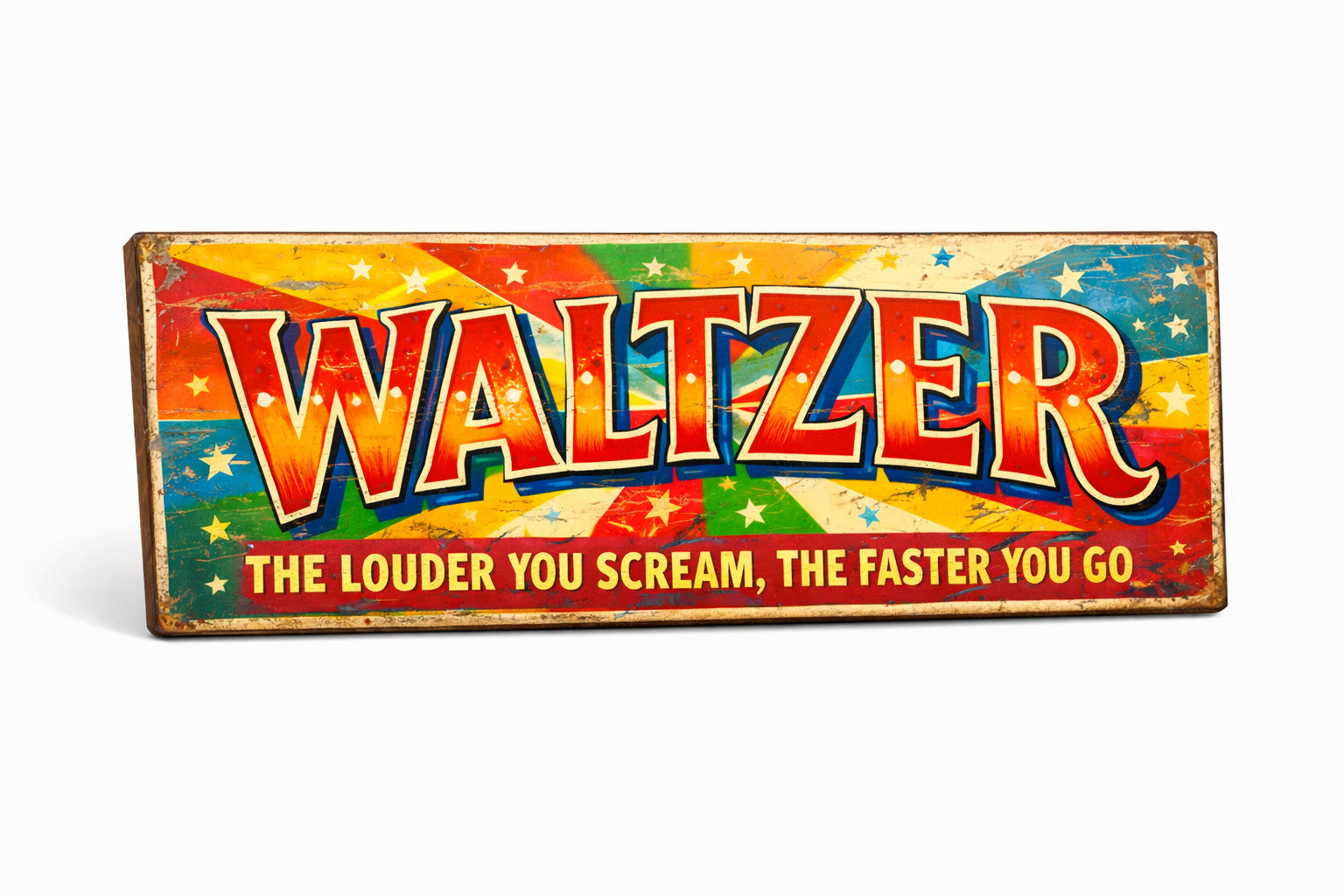 Waltzer Funfair Ride Sign Fairground Circus Vintage Style WALTZER wooden plaque