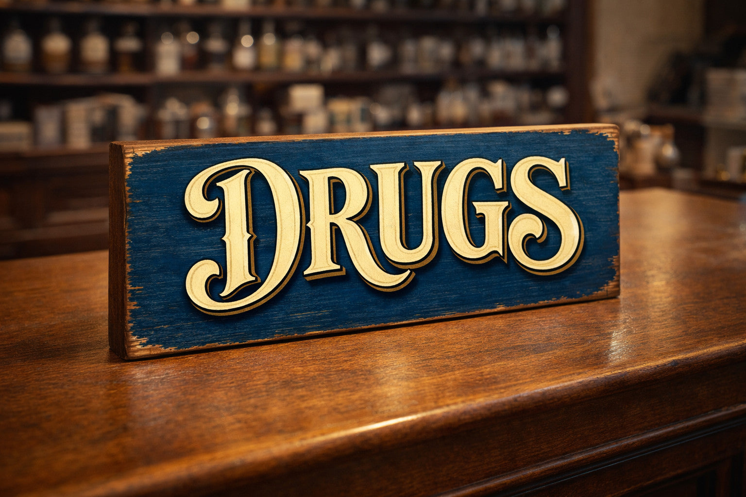 Drugs signs Chemist Sign Pharmacy Shop Décor Wooden DRUGS
