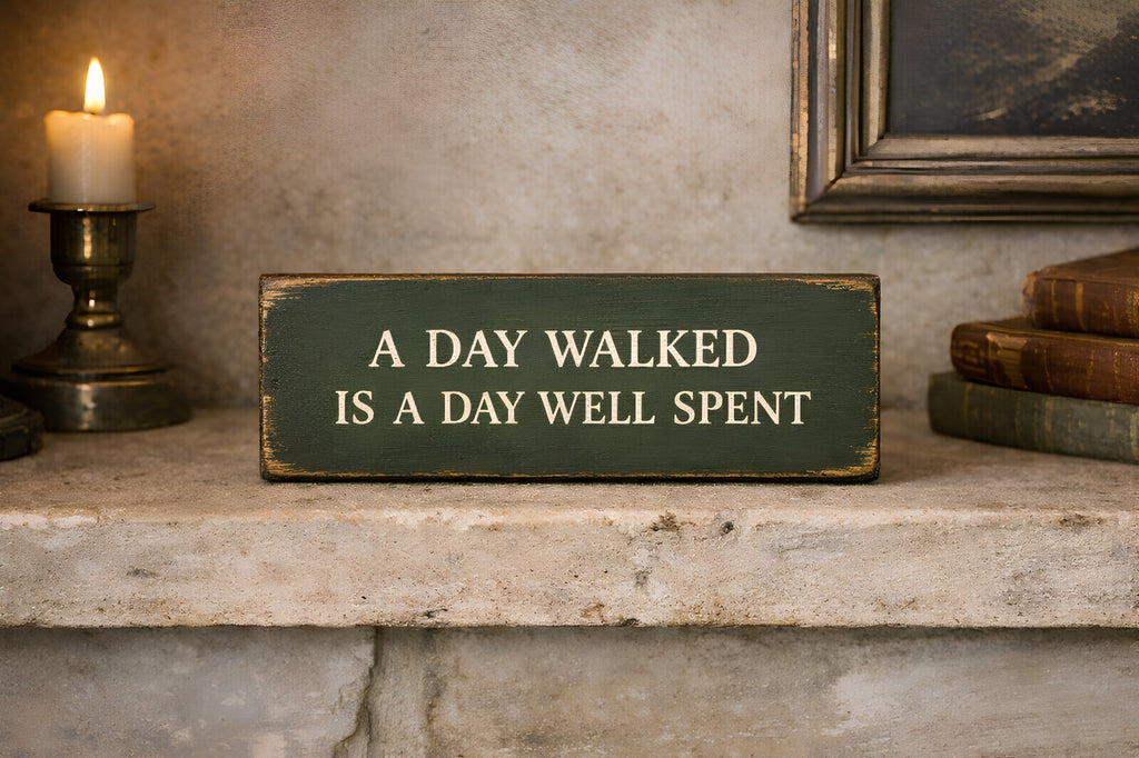 Walking sign hiking dog walks vintage style wooden signs  WALKING gifts