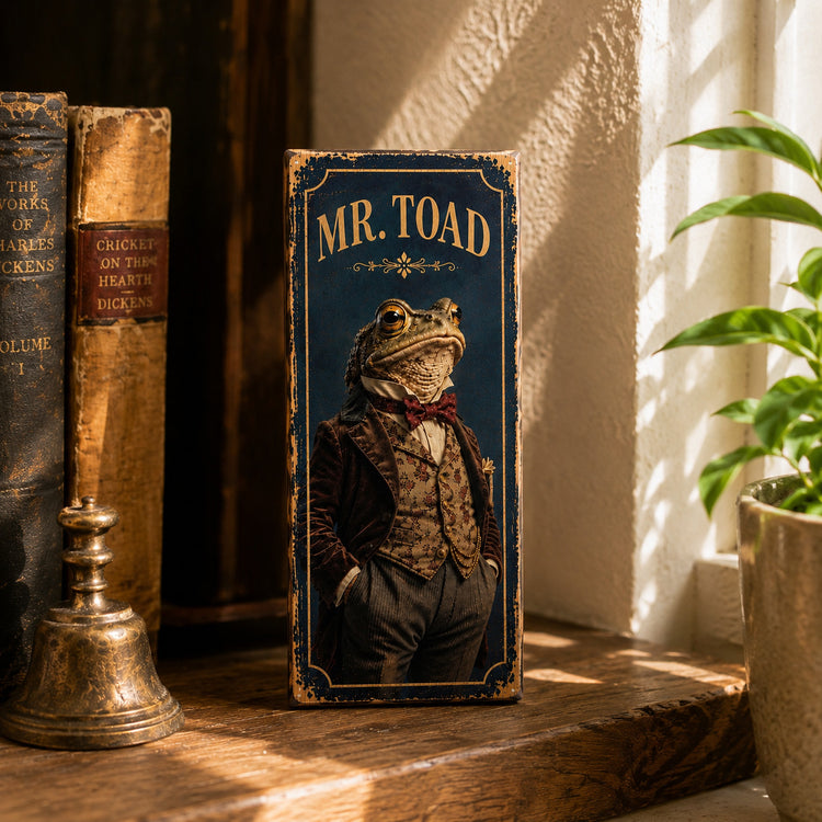 Toad wooden sign Mr Toad Woodland Animal Art Signs 28cm TOAD