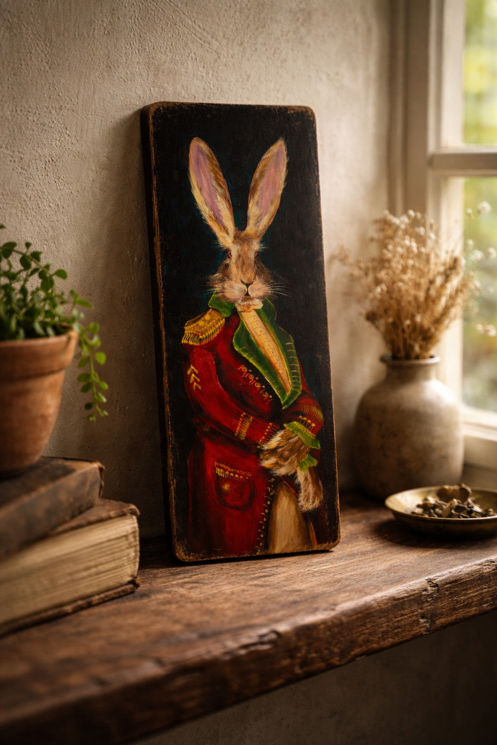 Hare Rabbit Art wooden plaque Vintage Animal Wall Art Rabbits Bunny HARE 28cm