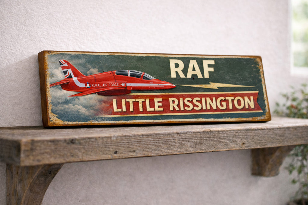 RAF Little Rissington vintage style wooden military signs  red arrows R.A.F