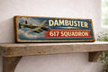 Dambusters sign 617 squadron RAF vintage wooden sign Avro lancaster