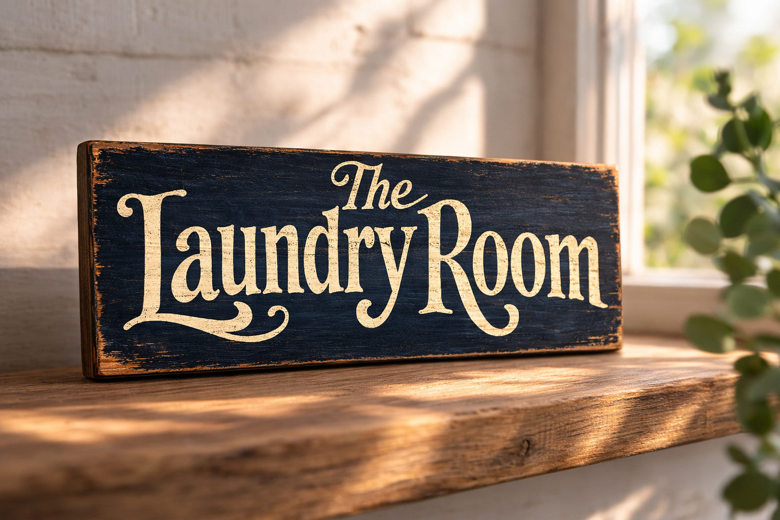Laundry Room wooden sign 28cm rustic vintage style room signs LAUNDRY