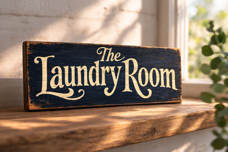 Laundry Room wooden sign 28cm rustic vintage style room signs LAUNDRY