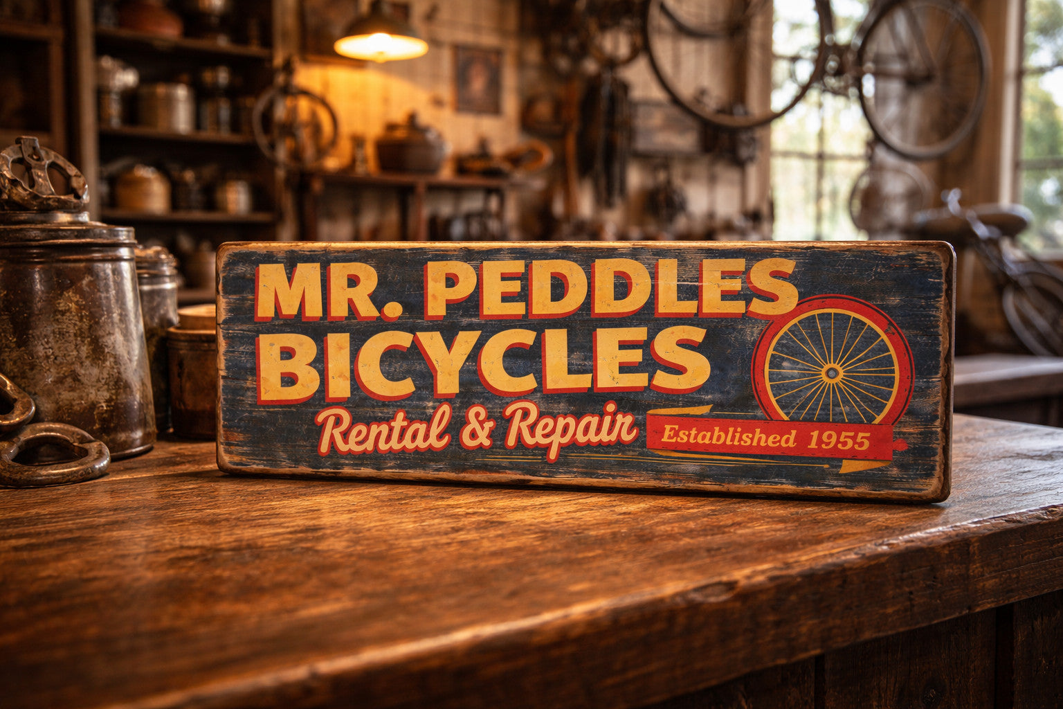 Bicycles Repairs sign vintage style cycling Old Bikes wooden sign 28cm