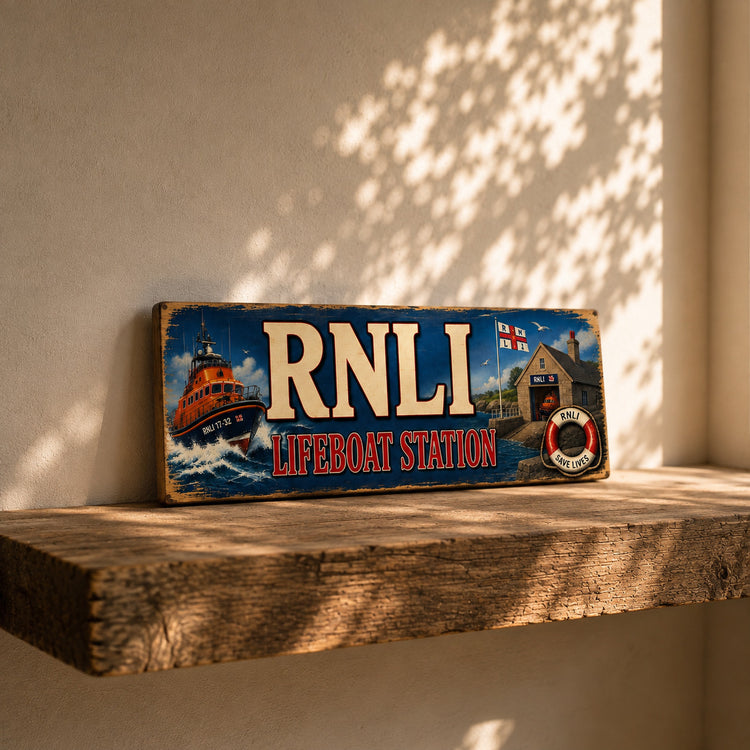 RNLI Lifeboat Station Sign Royal Navel Nautical Seaside British Coast Rescue