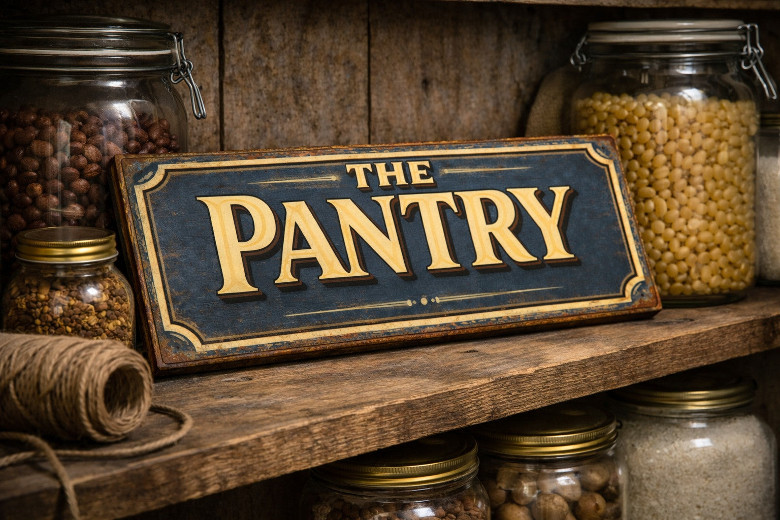 Pantry sign THE PANTRY vintage style wooden kitchen signs 28cm retro cosy