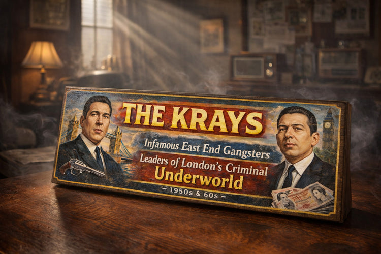 The Krays twins sign London Gangsters classic signs 28cm criminal underworld