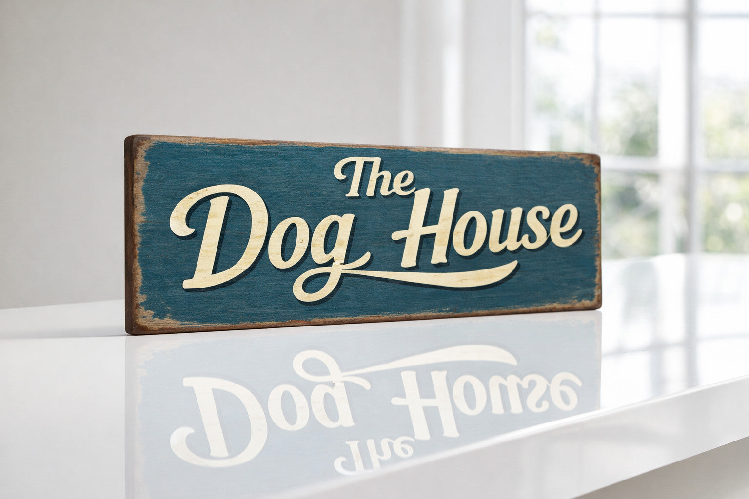 The Dog House Sign wooden signs vintage style 28cm rustic sign DOG HOUSE