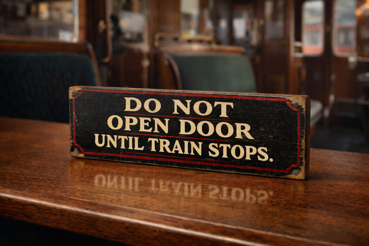 Train Signs vintage style do not open door steam carriage platform wooden sign