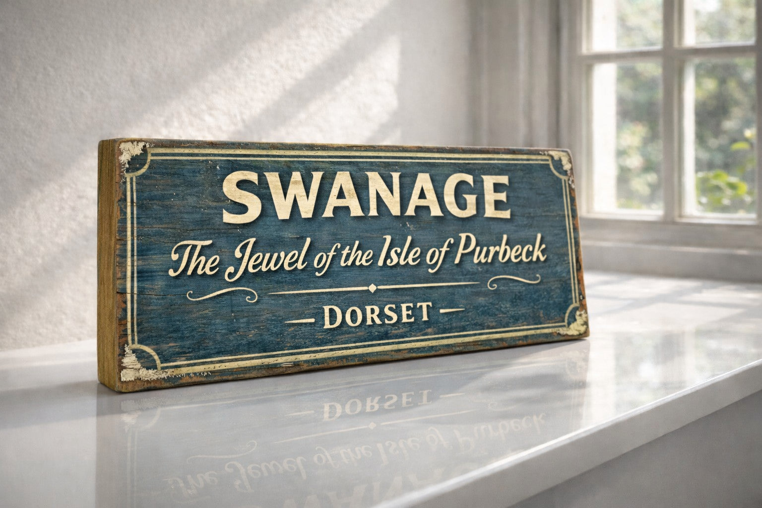 Swanage  Vintage Style Sign holiday Dorset wooden signs