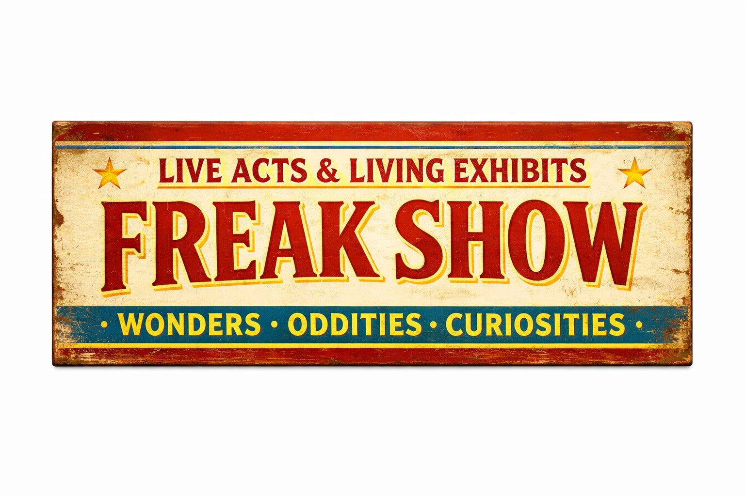 Freak Show Sign Fairground Circus Vintage Style Freakshow Handmade