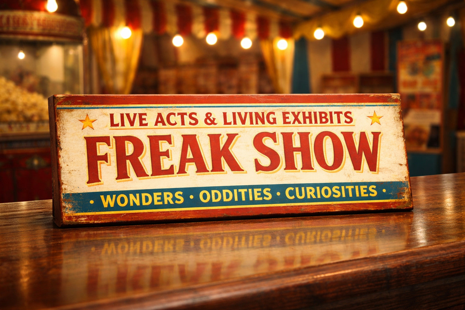 Freak Show Sign Fairground Circus Vintage Style Freakshow Handmade