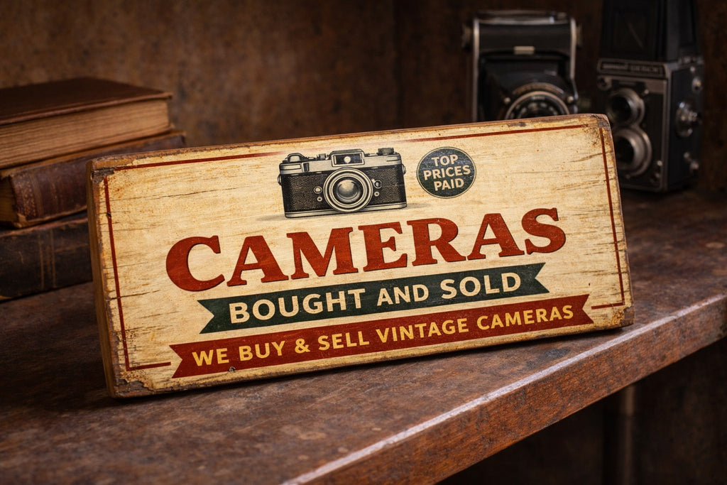 Classic Cameras sign vintage old style wooden signs CAMERA 28cm
