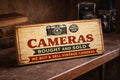 Classic Cameras sign vintage old style wooden signs CAMERA 28cm