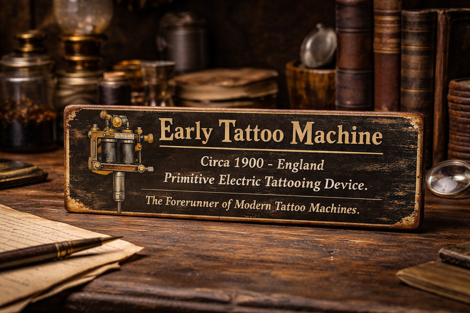 Tattoo sign classic vintage retro signs Tattooist wooden signs 28cn Tattoos