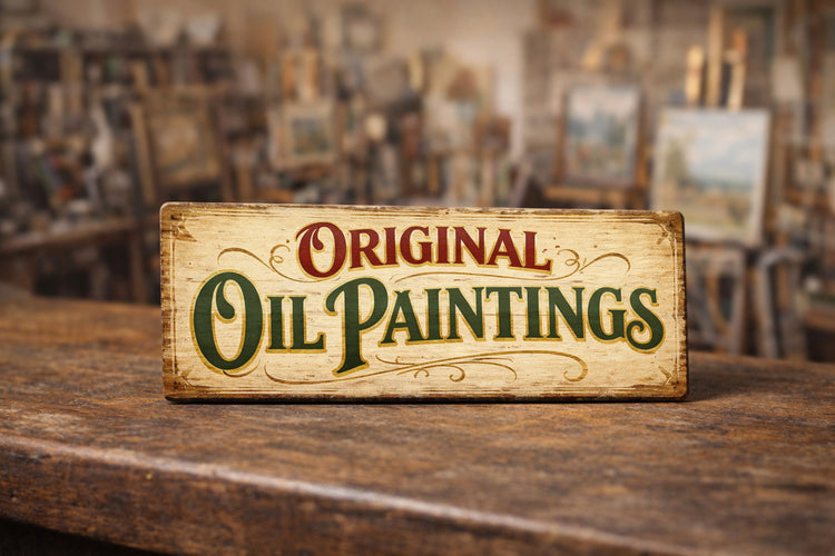 Oil Paintings sign vintage antique style art Wooden Signs display signs Artist