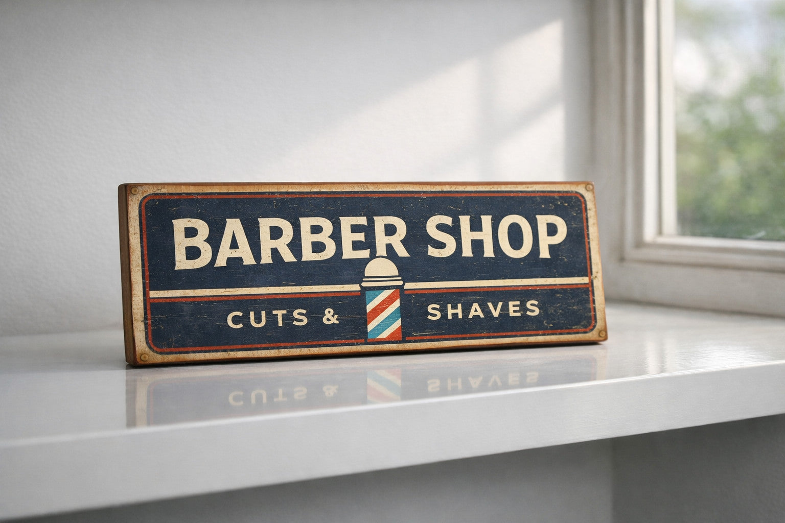 Barbers Shop sign vintage style wooden signs 28cm BARBERS hair dressers