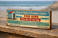Beach Hut for hire sign vintage style classic seaside 28cm 50s 60s wooden signs