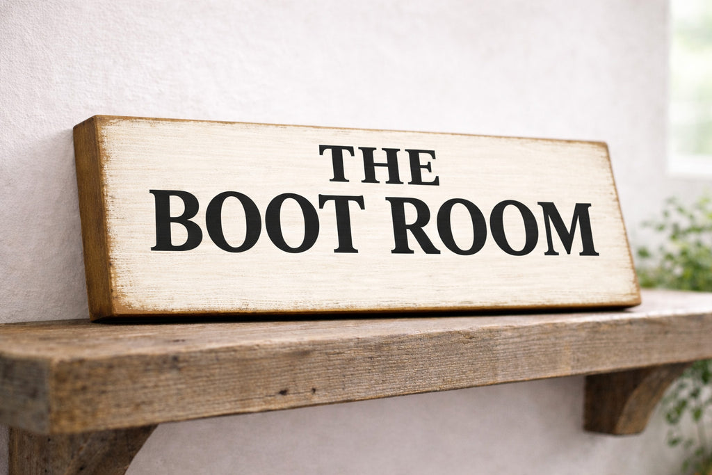 The boot room sign vintage style wooden sign 28cm BOOT ROOM