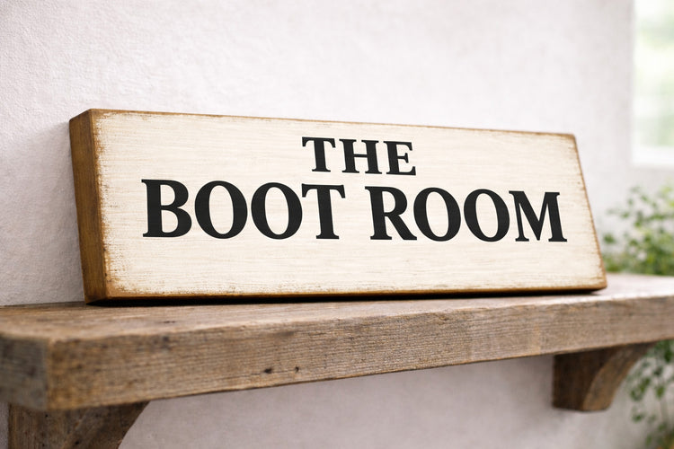 The boot room sign vintage style wooden sign 28cm BOOT ROOM