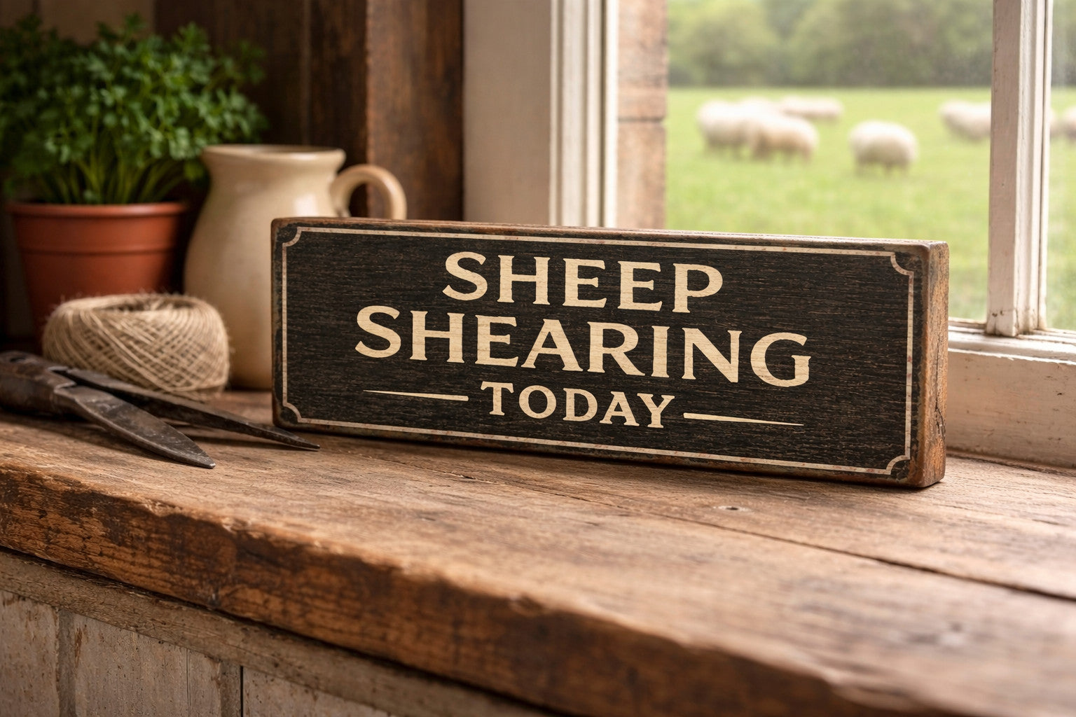 Sheep Shearing farm vintage style SHEEP farmhouse kitchen signs wooden 28cm
