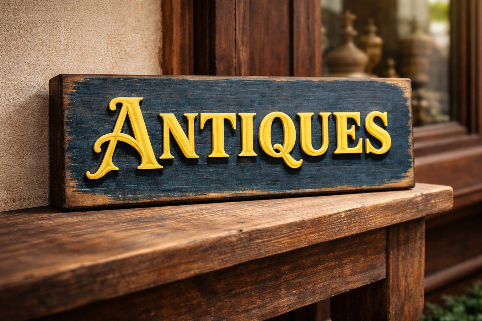 Antiques sign Vintage style wooden signs OLD signs ANTIQUE shop Retro 28cm