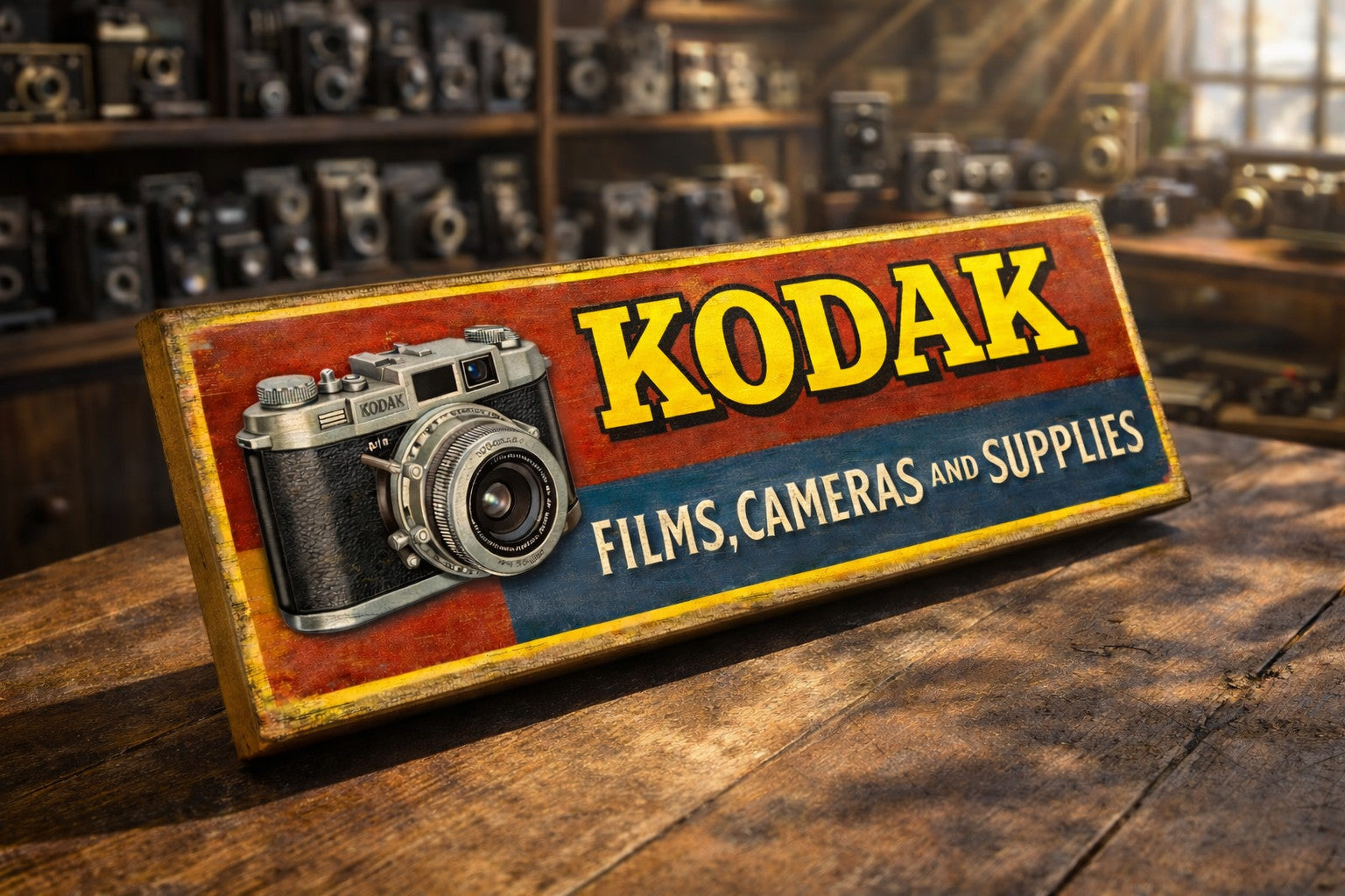 kodak sign vintage style films cameras wooden signs inspired gift