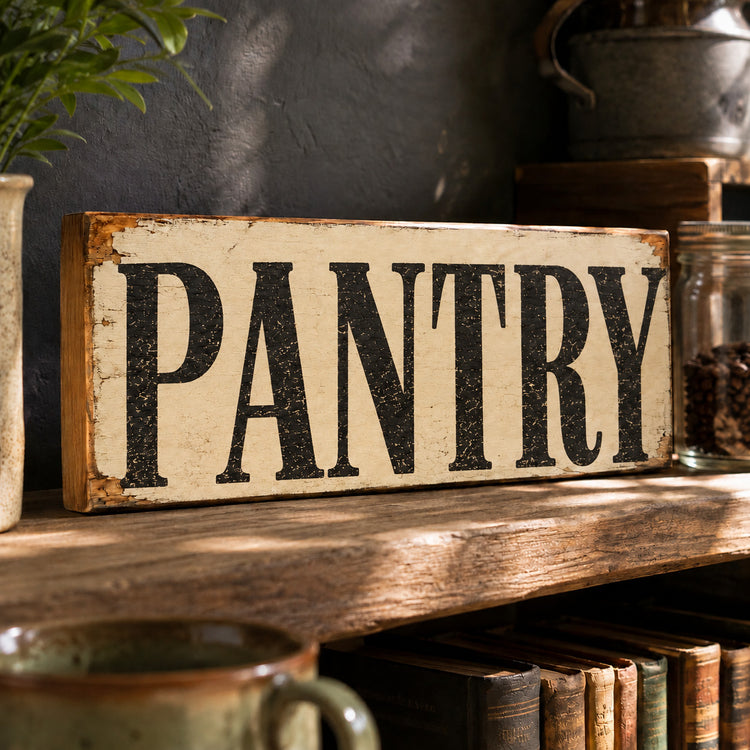 Pantry Sign wooden Rustic Farmhouse Kitchen Style Plaque Shabby Chic Decor