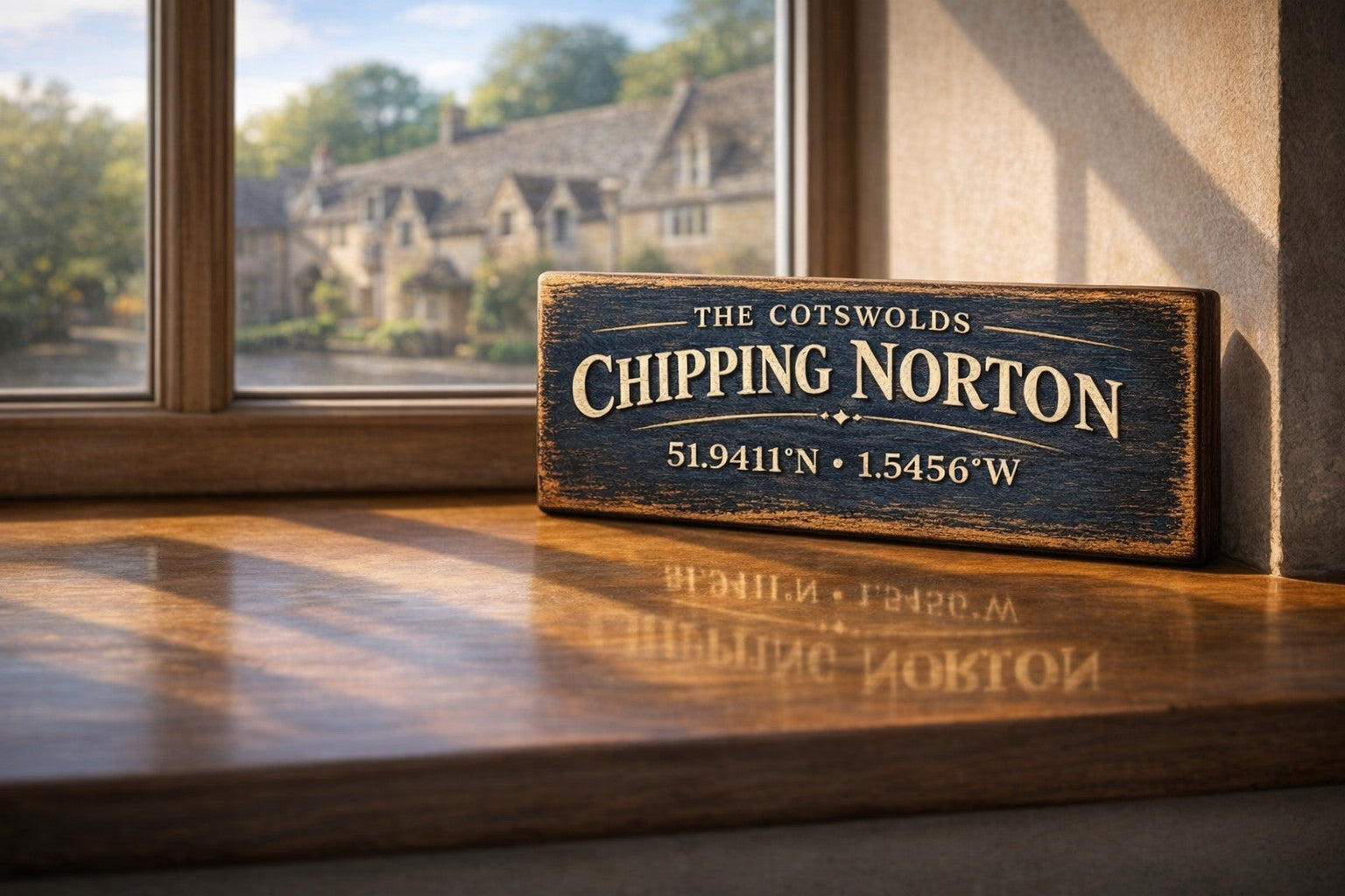 Chipping Norton vintage style wooden sign 28cm The Cotswolds Kitchen Signs