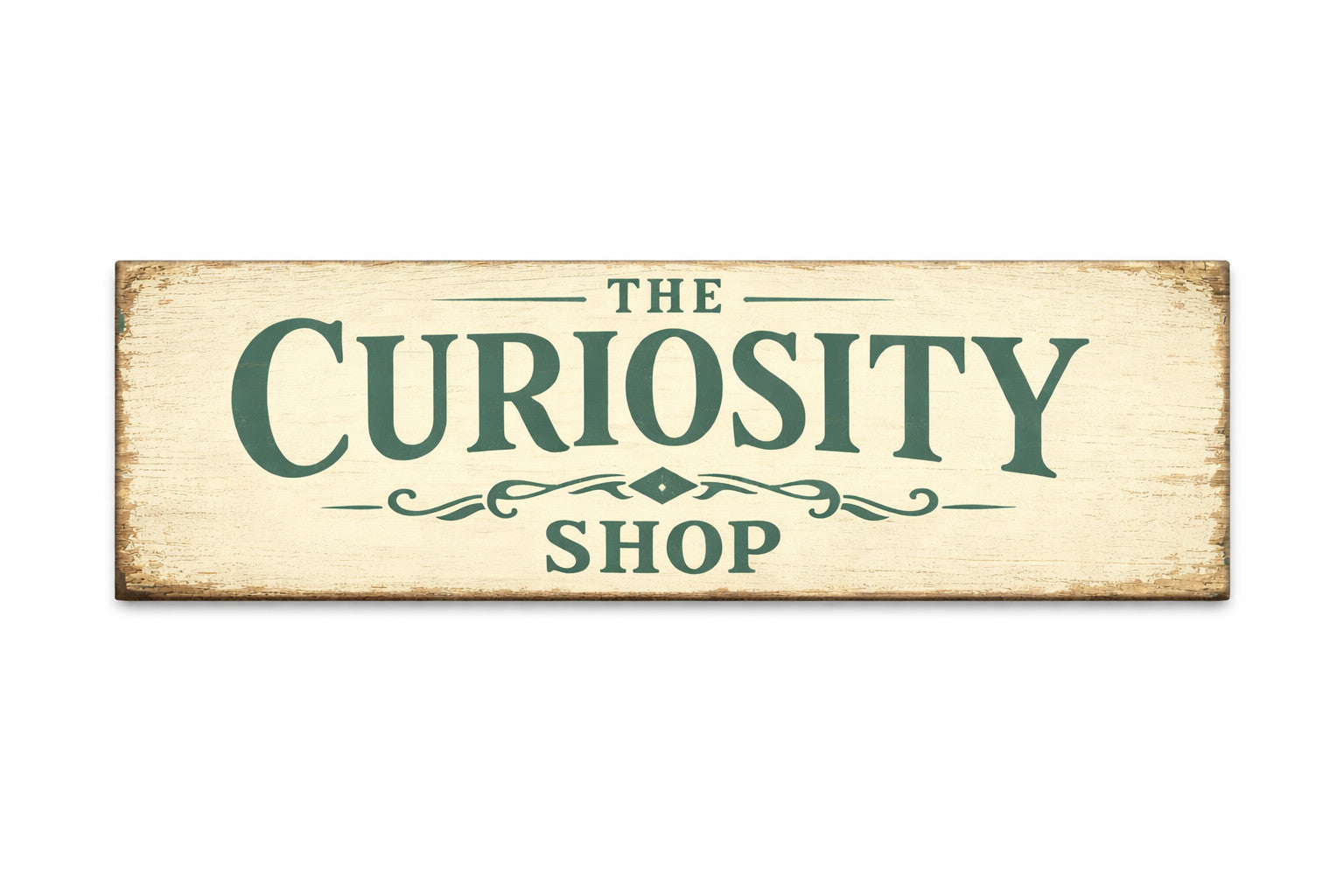 Curiosity shop sign wooden vintage style shop signs CURIOSITY SHOP 28cm