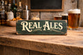 Real Ales sign Home Bar Man Cave pub signs wooden sign 28cm rustic