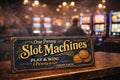 One Penny Slot Machines sign vintage antique style 28cm old Arcade wooden