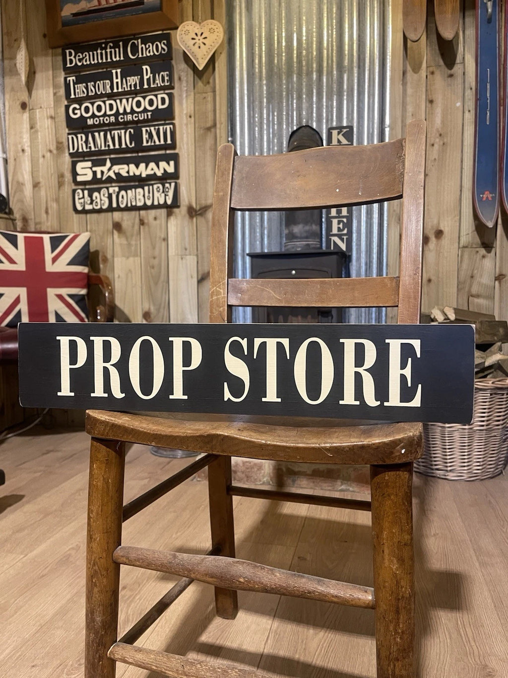PROP STORE wooden vintage style theatre theme sign