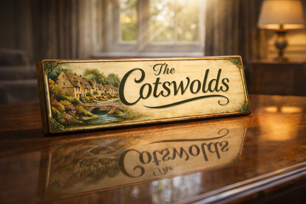 Cotswolds sign vintage style wooden sign THE COTSWOLDS 28cm kitchen signs