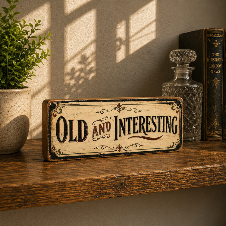 Vintage Old and Interesting Sign Wood Antique Style Advertising shop Signs 28cm