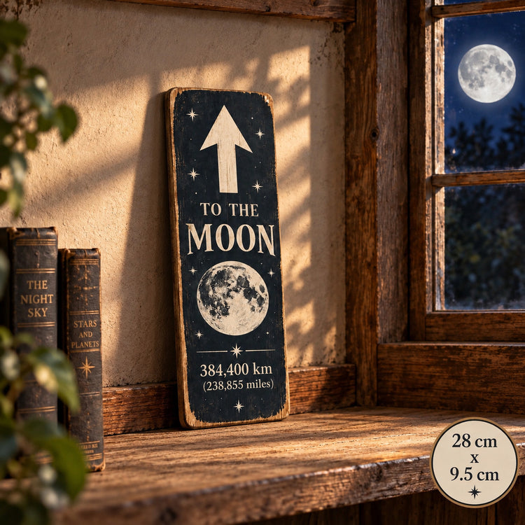 Moon Sign Directional Space Astronomy Lunar CELESTIAL vintage style