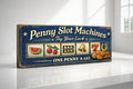 Penny Slot Machine sign vintage antique style 28cm old Arcade Machines wooden