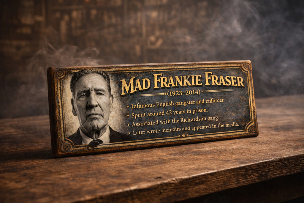 Mad Frankie Fraser London Gangsters classic signs 28cm criminal the Kray Twines