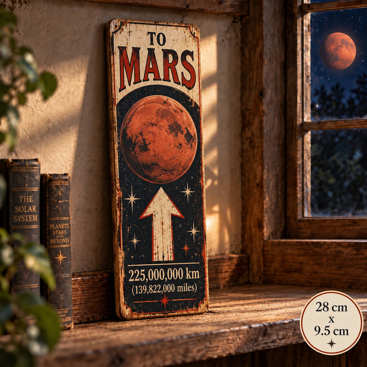 Mars Sign Directional Space Astronomy Lunar CELESTIAL vintage style