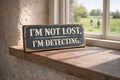 Metal Detecting Wooden Sign Rustic Man Cave Wall Plaque Funny Hobby Gift 28cm